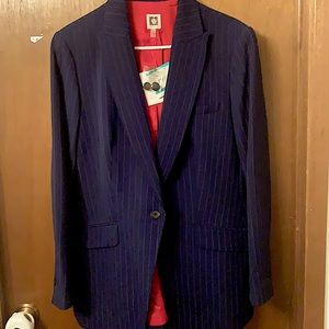 Anne Klein marine blue/ white pin stripe blazer.